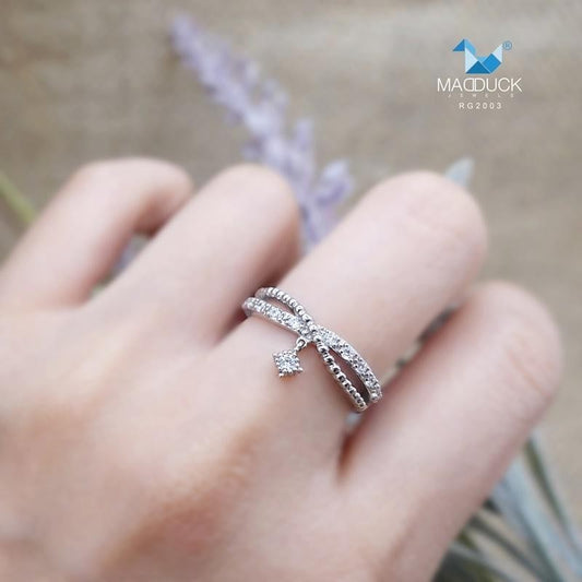 Women's ring – CZ in 9K white gold by Madduck Jewels