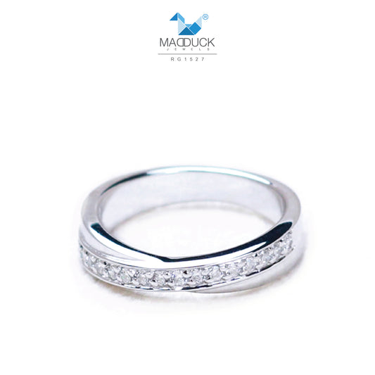 Madduckjewels แหวนเงินแท้ เพชร CZ ชุบโรเดียม RG1527
