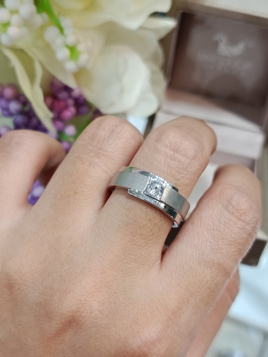 MadDuckJewels Sterling Silver 925 Engagement & Wedding Ring – CZ / Moissanite / Lab-Grown Diamond – Rhodium Plated, Nickel-Free – RG1818WGR