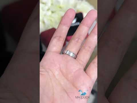 Madduckjewels แหวนเงินแท้ ชุบโรเดียม RG1629WGR แหวนกว้าง 5.5mm หนา 1mm
