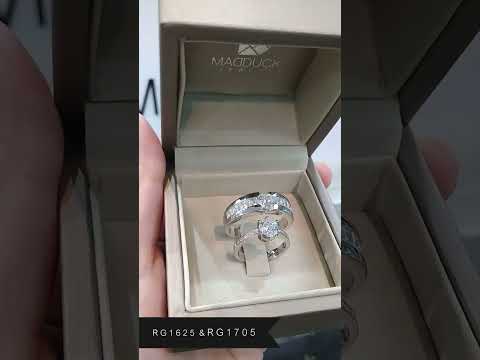 Madduckjewels แหวนเงินแท้ เพชร CZ ชุบโรเดียม RG1625-RG1705