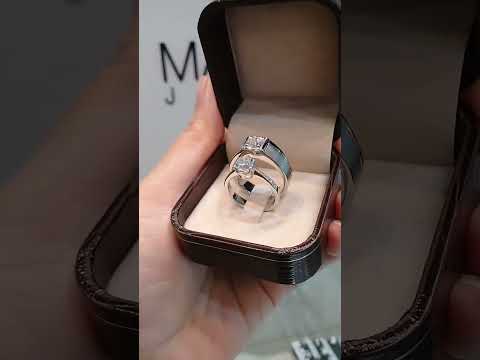 Madduckjewels แหวนเงินแท้ เพชร CZ ชุบโรเดียม RG1716WGR-RG1705