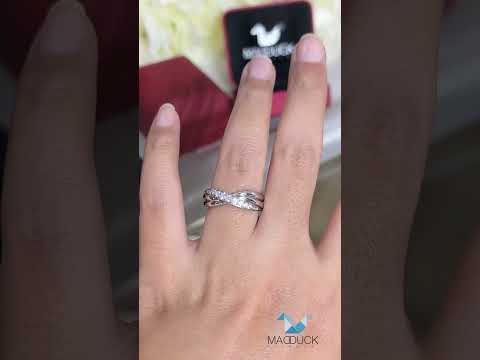 Madduckjewels แหวนเงินแท้ เพชร CZ ชุบโรเดียม RG1414