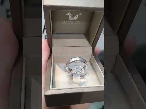 Madduckjewels แหวนเงินแท้ เพชร CZ ชุบโรเดียม RG1718WGR-RG1714