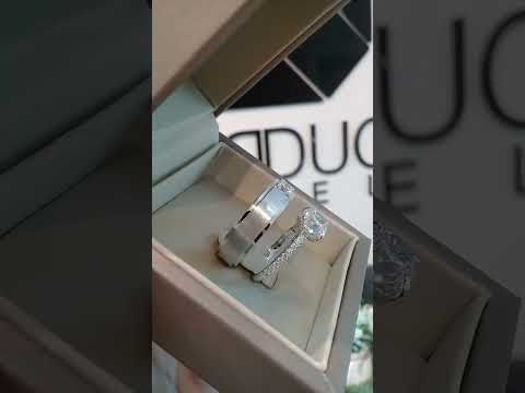 Madduckjewels แหวนเงินแท้ เพชร CZ ชุบโรเดียม RG1418WGR-RG1616