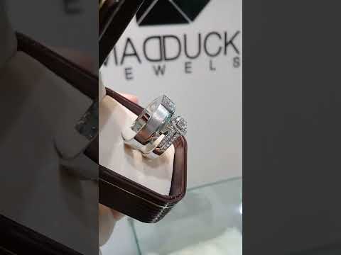 Madduckjewels แหวนเงินแท้ เพชร CZ ชุบโรเดียม RG1716WGR-RG1704