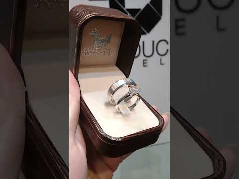 Madduckjewels แหวนเงินแท้ เพชร CZ ชุบโรเดียม RG1418WGR-RG1732