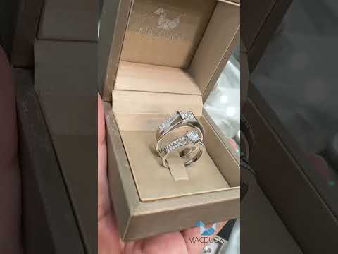 Madduckjewels แหวนเงินแท้ เพชร CZ ชุบโรเดียม RG1559-RG1502