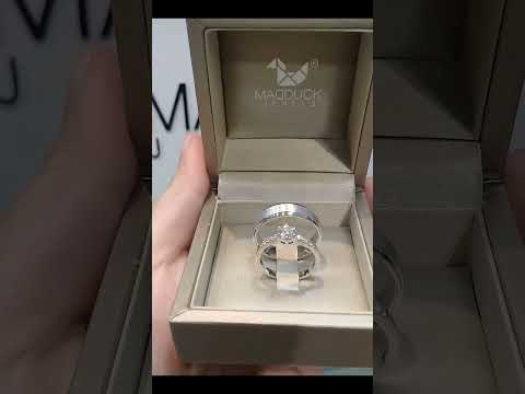 Madduckjewels แหวนเงินแท้ เพชร CZ ชุบโรเดียม RG1629WGR-RG1530