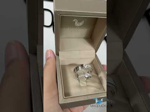 Cubiz Zirconia Sterling Silver 925 couple Rings with Rhodium plated / RG1418-RG1530