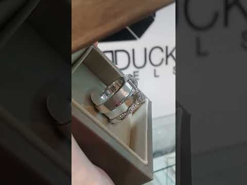 Madduckjewels แหวนเงินแท้ เพชร CZ ชุบโรเดียม RG1716WGR-RG1606
