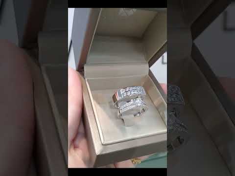 Madduckjewels แหวนเงินแท้ เพชร CZ ชุบโรเดียม RG1524-RG1502