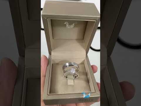 MadDuckJewels แหวนเงินแท้ เพชร CZ ชุบโรเดียม RG1469WGR-RG1705