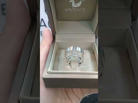 Madduckjewels แหวนเงินแท้ เพชร CZ ชุบโรเดียม RG1938WGR-RG1530