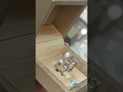 Madduckjewels แหวนเงินแท้ เพชร CZ ชุบโรเดียม RG1631WGR-RG1606