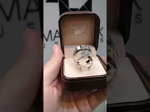 Madduckjewels แหวนเงินแท้ เพชร CZ ชุบโรเดียม RG1826WGR-RG1613