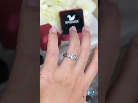 Two 0.03 Cts Cubic Zirconia / Sterling Silver 925 Ring / Rhodium plated Nickel-Free / MadDuckJewels RG1522WGR