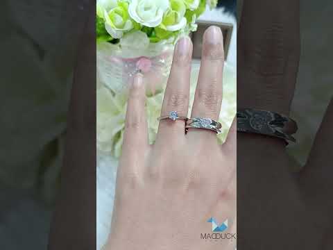 Madduckjewels แหวนเงินแท้ เพชร CZ ชุบโรเดียม RG1520-RG1544