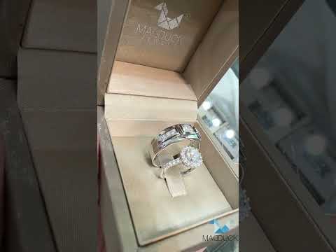 Madduckjewels แหวนเงินแท้ เพชร CZ ชุบโรเดียม RG1905-RG1563