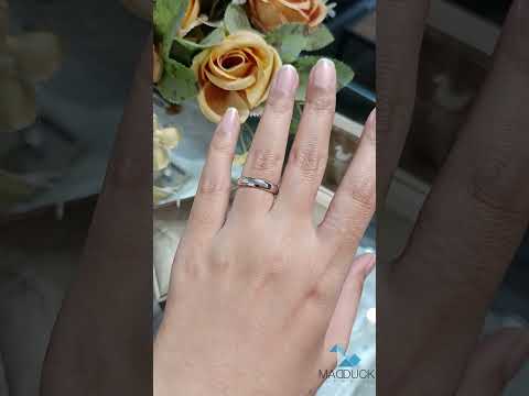 Madduckjewels แหวนเงินแท้ ชุบโรเดียม RG1406 แหวนกว้าง 3.5mm