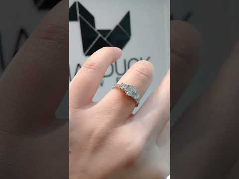 Madduckjewels แหวนเงินแท้ เพชร CZ ชุบโรเดียม RG1733