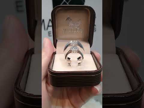 Madduckjewels แหวนเงินแท้ เพชร CZ ชุบโรเดียม RG1631WGR-RG1622