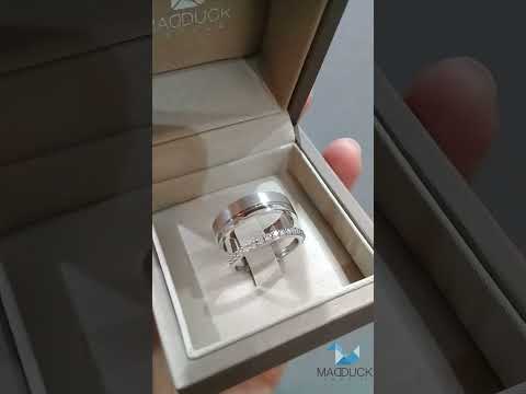 Madduckjewels แหวนเงินแท้ เพชร CZ ชุบโรเดียม RG1469wgr-RG1919