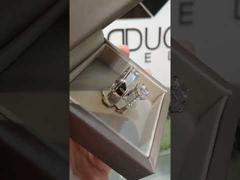 Cubiz Zirconia Sterling Silver 925 couple Rings with Rhodium plated / RG1418-RG1563
