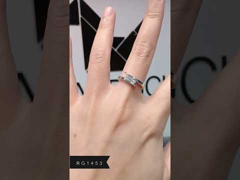 Madduckjewels แหวนเงินแท้ เพชร CZ ชุบโรเดียม RG1453