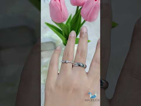 Madduckjewels แหวนเงินแท้ เพชร CZ ชุบโรเดียม RG1405-RG1937