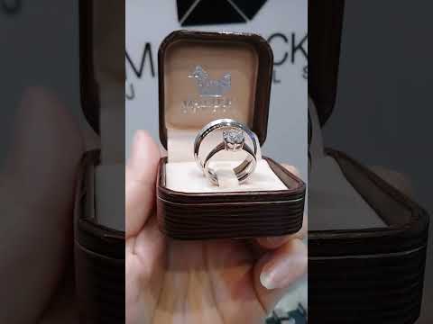 Madduckjewels แหวนเงินแท้ เพชร CZ ชุบโรเดียม RG1718WGR-RG1416