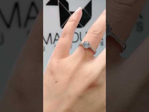 Madduckjewels แหวนเงินแท้ เพชร CZ ชุบโรเดียม RG1705