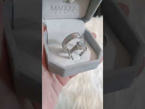 Madduckjewels แหวนเงินแท้ เพชร CZ ชุบโรเดียม RG1418WGR-RG1704