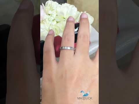 Madduckjewels แหวนเงินแท้ ชุบโรเดียม RG1727WGR