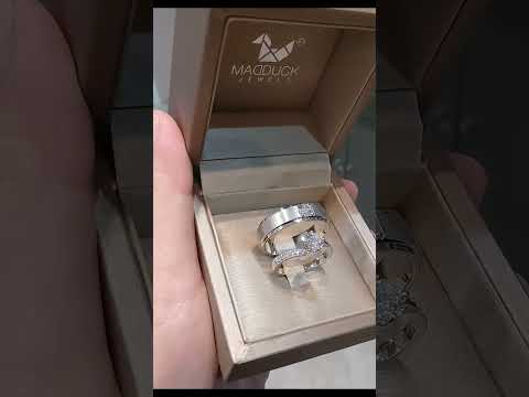 Madduckjewels แหวนเงินแท้ เพชร CZ ชุบโรเดียม RG1418WGR-RG1561