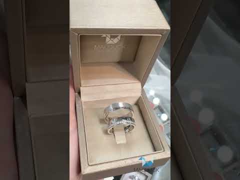 Madduckjewels แหวนเงินแท้ เพชร CZ ชุบโรเดียม RG1469WGR-RG1470