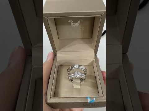 Cubiz Zirconia Sterling Silver 925 couple Rings with Rhodium plated / RG1418-RG1702