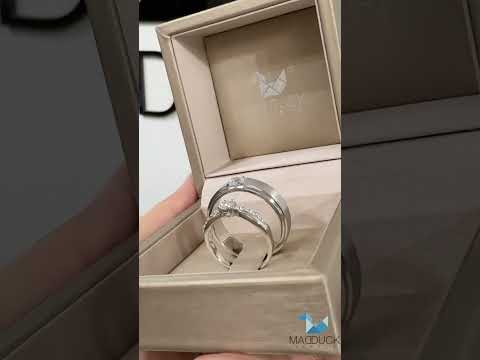 Madduckjewels แหวนเงินแท้ เพชร CZ ชุบโรเดียม RG1418WGR-RG1449