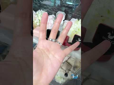 Cubiz Zirconia Sterling Silver 925 couple Rings with Rhodium plated / RG1479-RG1480