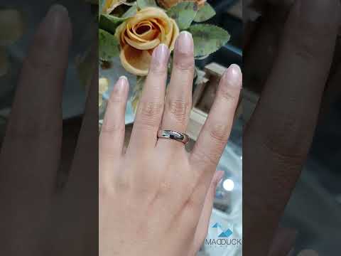 Madduckjewels แหวนเงินแท้ ชุบโรเดียม RG1405 แหวนกว้าง 5mm
