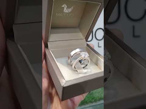 Madduckjewels แหวนเงินแท้ เพชร CZ ชุบโรเดียม RG1718WGR-RG1913