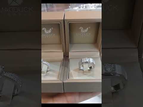 Madduckjewels แหวนเงินแท้ เพชร CZ ชุบโรเดียม RG1826WGR-RG1912