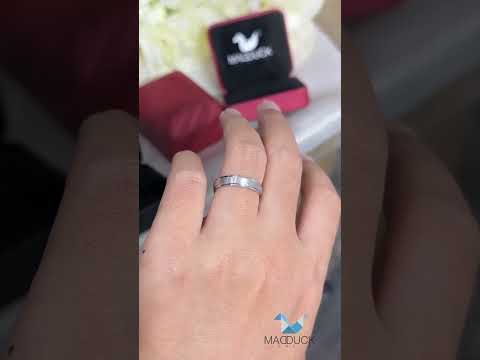 Madduckjewels แหวนเงินแท้ ชุบโรเดียม RG1630WGR แหวนกว้าง 4mm