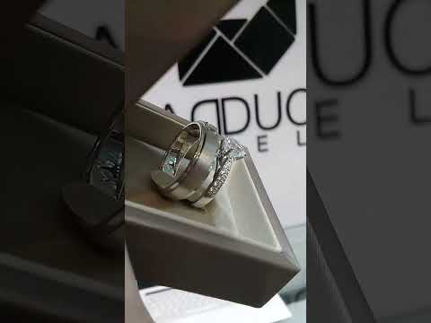 Cubiz Zirconia Sterling Silver 925 couple Rings with Rhodium plated / RG1418WGR-RG2026