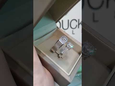 Madduckjewels แหวนเงินแท้ เพชร CZ ชุบโรเดียม RG1826WGR-RG1702