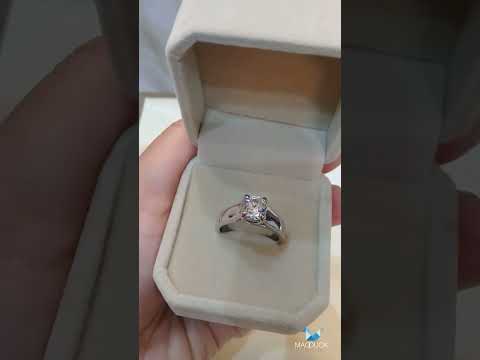 Madduckjewels แหวนเงินแท้ เพชร CZ ชุบโรเดียม RG1425