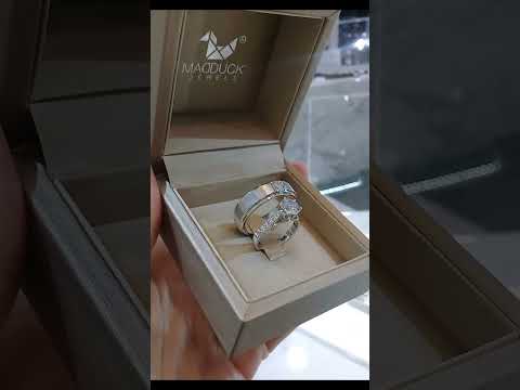 Madduckjewels แหวนเงินแท้ เพชร CZ ชุบโรเดียม RG1418WGR-RG1726