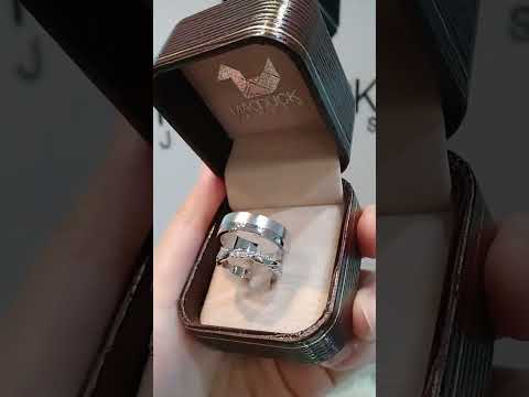 Madduckjewels แหวนเงินแท้ เพชร CZ ชุบโรเดียม RG1469WGR-RG1525