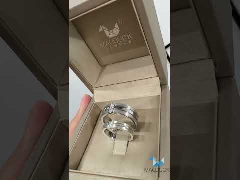 Cubiz Zirconia Sterling Silver 925 couple Rings with Rhodium plated / RG1445WGR-RG1506WGR