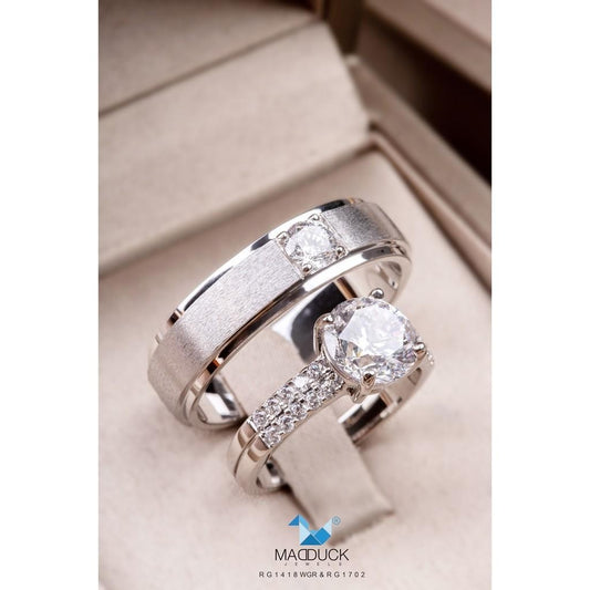 Couple ring set – CZ in 925 silver by Madduck Jewels